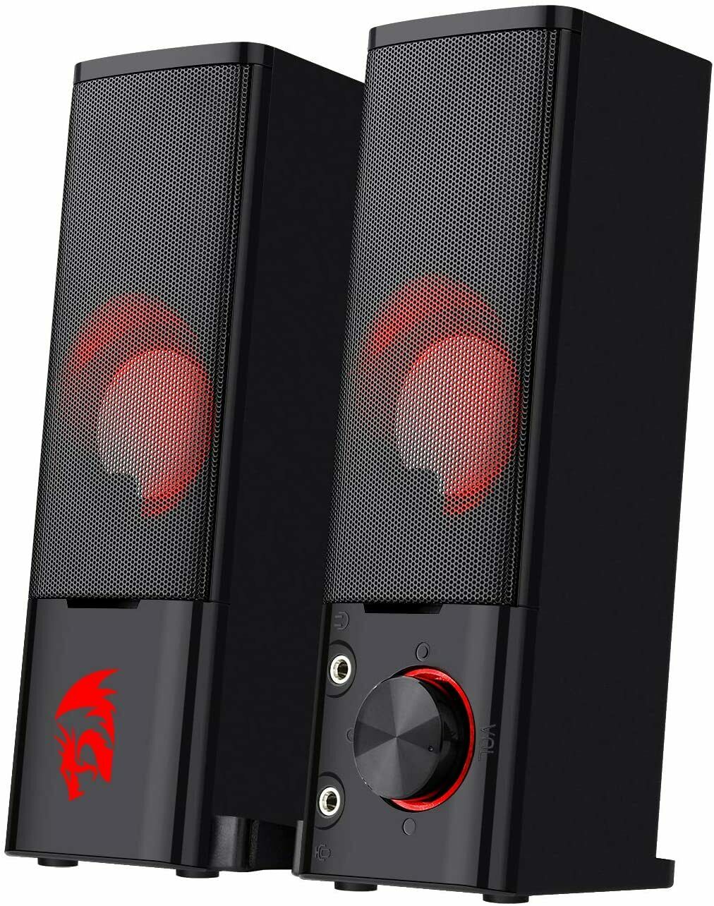Redragon Gs550 2.0ch Speaker/soundbar, Red Light, 3.5mm+usb, Black, Used