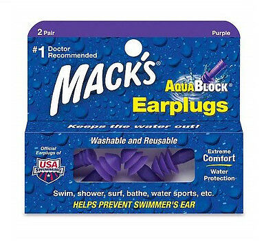 Mack's Aqua Block Earplug Swimming Putty Silicone Ear Plug Learn To Swim New 12p