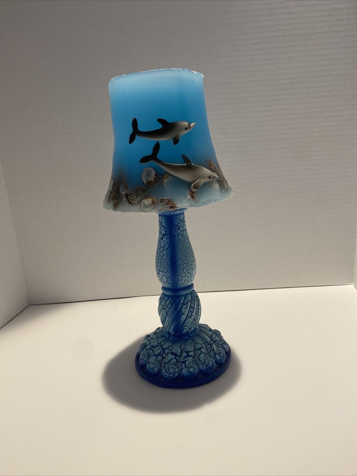 Rare Wax Dolphin Candle Holder