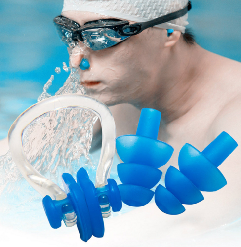 New For Kids Adults Diving Swimming Ear Plugs And Nose Clip Set With Box