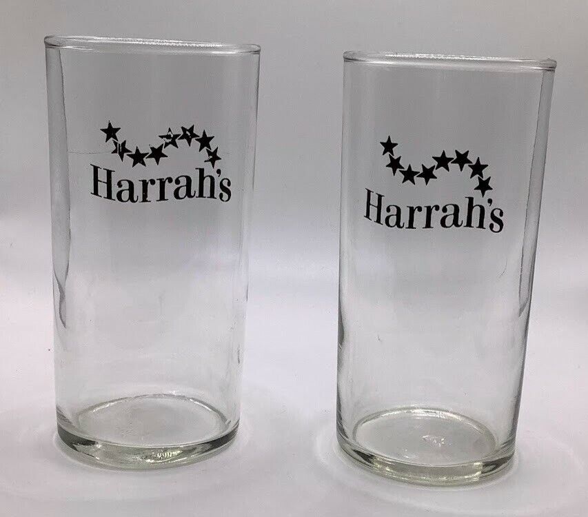 Vintage 2 Harrah’s Casino Shot Shooter Glasses 5"