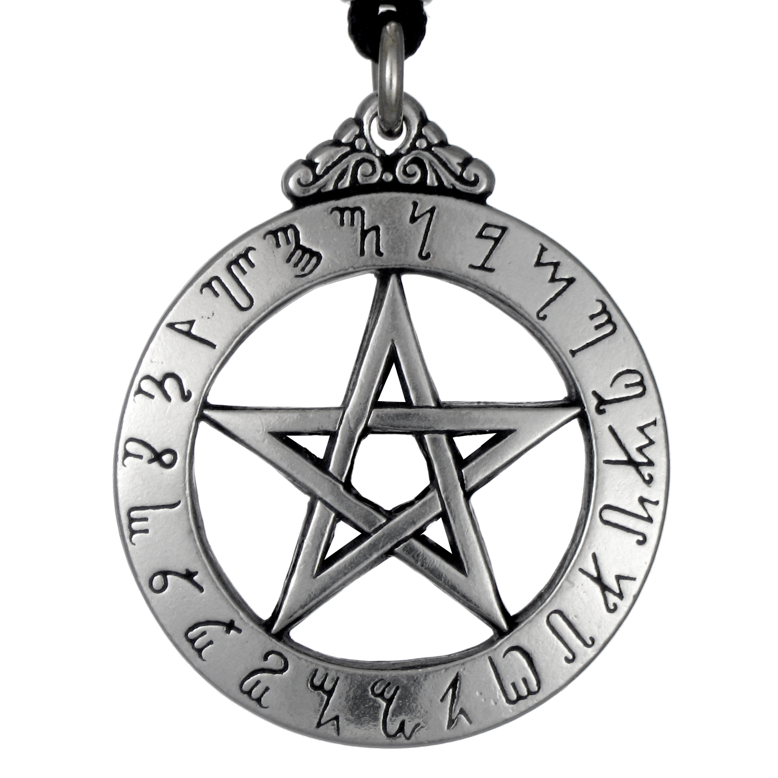 Large Theban Pentacle Jewelry Pentagram Pendant Hermetic Necklace Wiccan Pagan