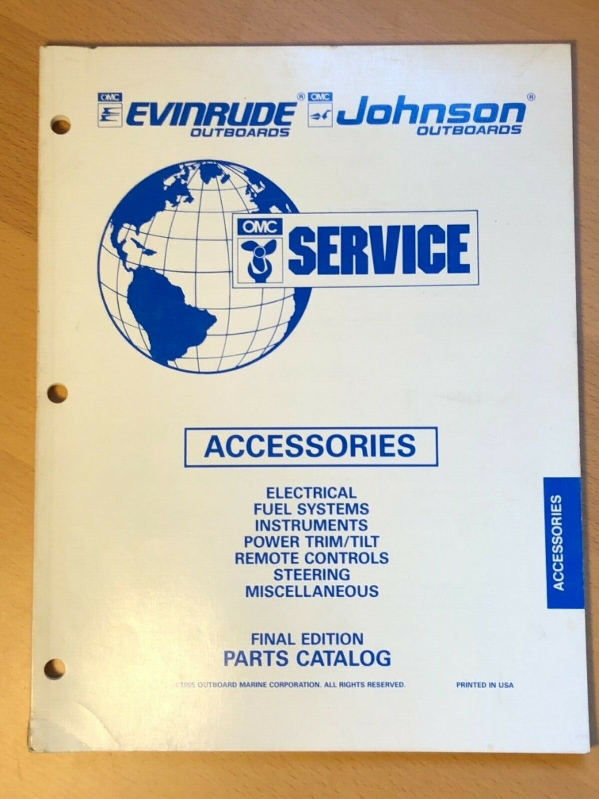 Evinrude Johnson Outboard Motor Accessories Parts Catalog Manual 1995 Omc