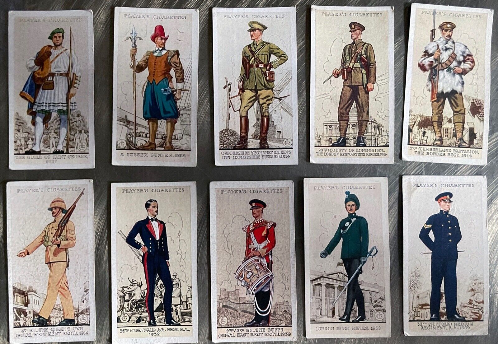1939 John Player Uniforms Of The Territorial Army - British  - 10  Cards Of 50