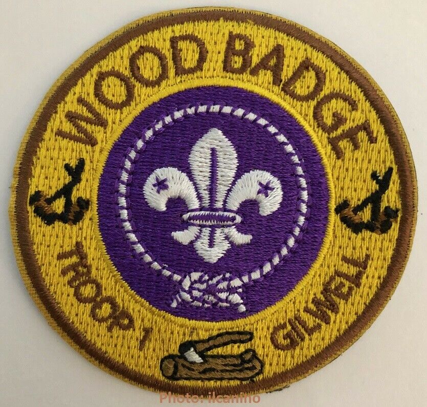Wood Badge Beads/axe & Log World Crest (wosm) Ring Patch - Non Bsa Private Issue