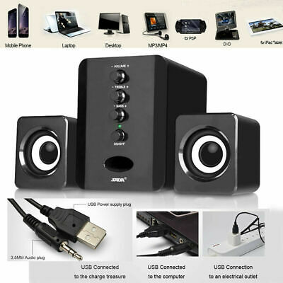 Computer Speakers Usb Pc Laptop Desktop System With Stereo Bass Subwoofer W/mic