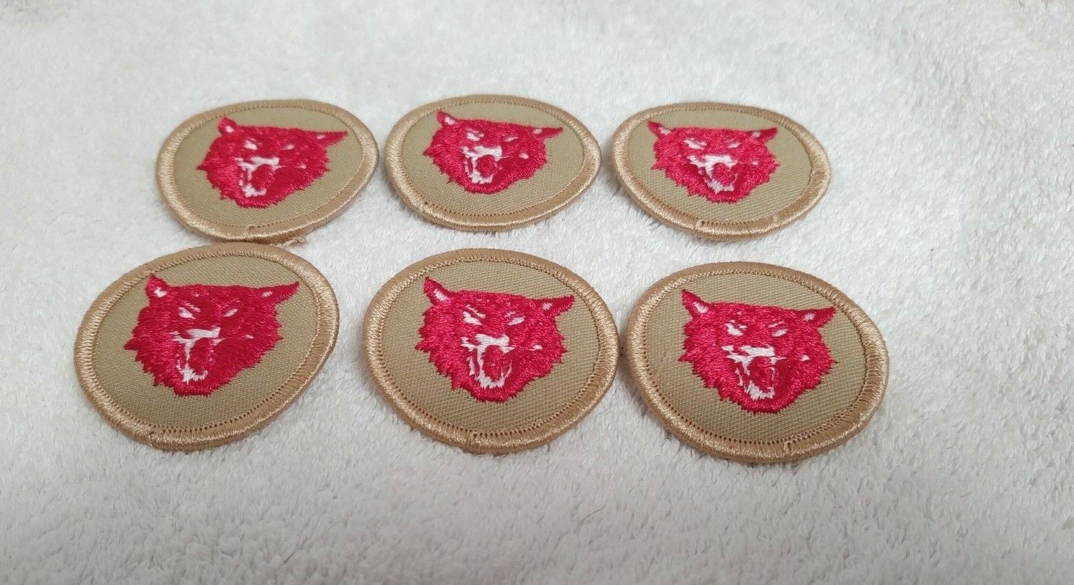 Lot Of 6 Boy Scout Patrol Patches - Red Cat