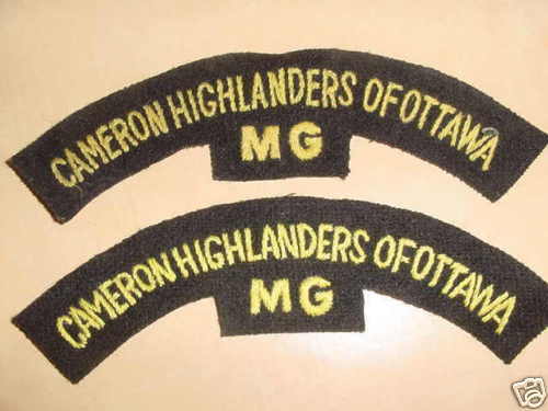 Cameron Highlanders Of Of Ottawa Mg Canada Cloth Titles