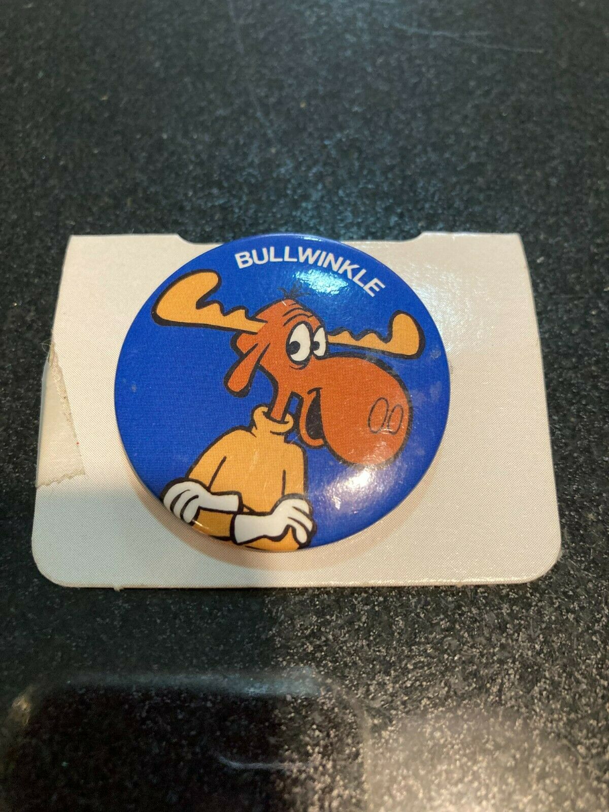 Vintage Bullwinkle Cartoon Character Pinback/button 1984 Button Up Co. Warren Mi