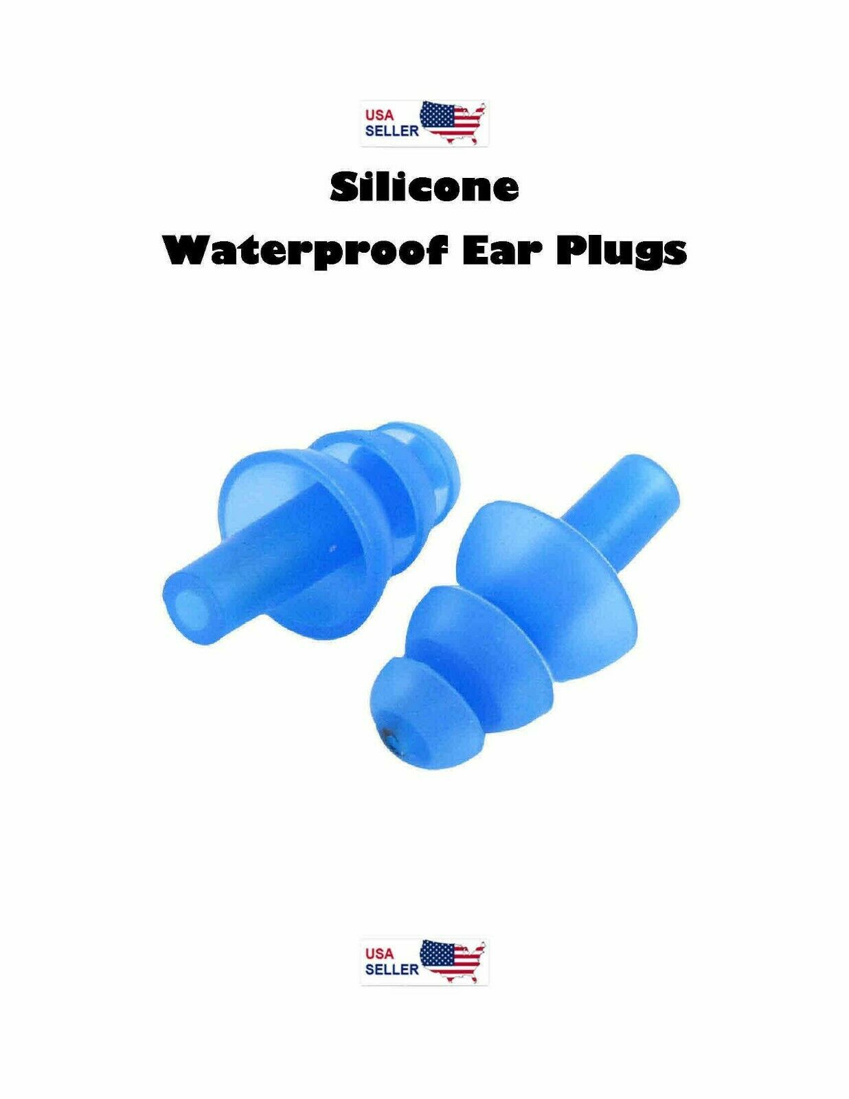 2pr Swimmers Earplugs Silicone 1 Size Fits All Ear Plugs Usa Seller! Get Em Fast