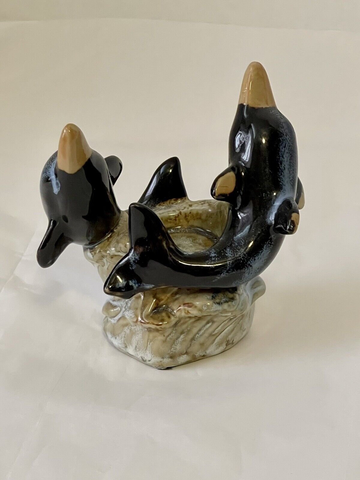 Ceramic Dolphin Votive Candle Holder