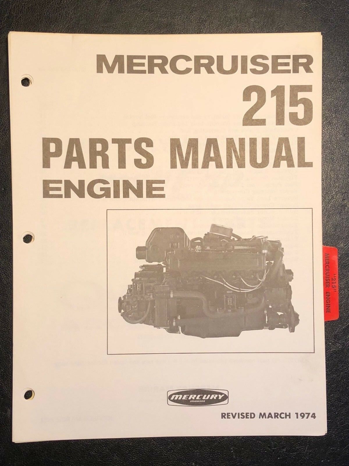 1974 Merc Mercury 215, Marine Engine Parts Manual List Catalog