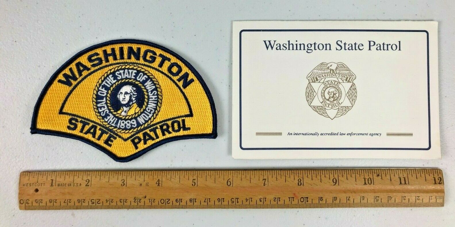 Washington State Police Patrol Patch 5 Inch New Old Stock With Information Card