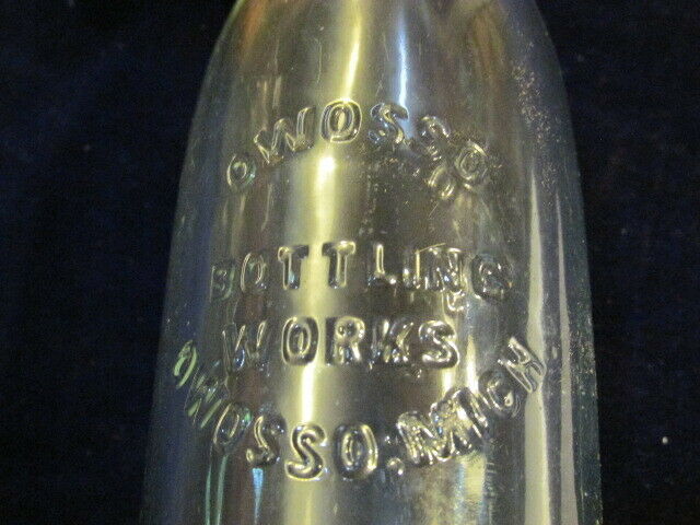 Owosso Bottling Works Clear Glass Bottle 7 Ounces Michigan Mi Af