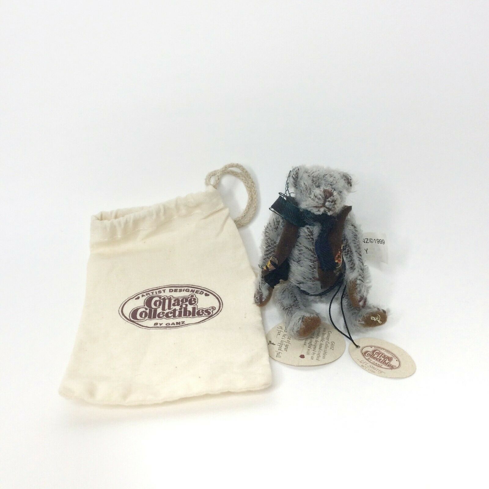 Ganz Cottage Collectibles Miniatures Bear Lil Smitty 1999 Original Bag Tags 4"