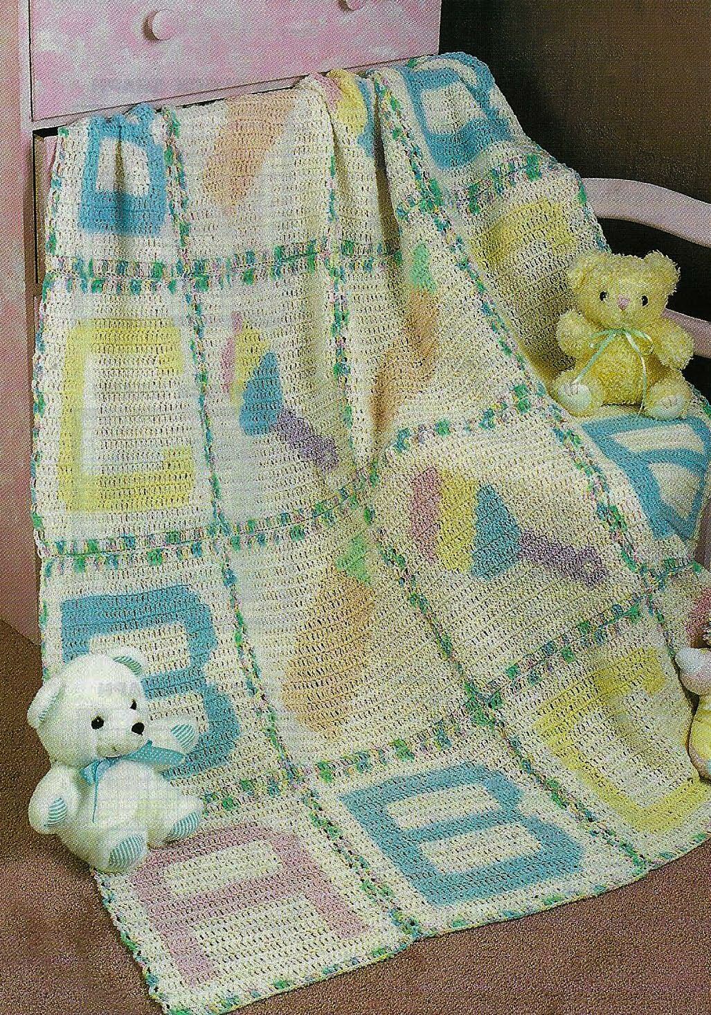 Playful Pastels Baby Afghan Digest Size Crochet Pattern Instructions