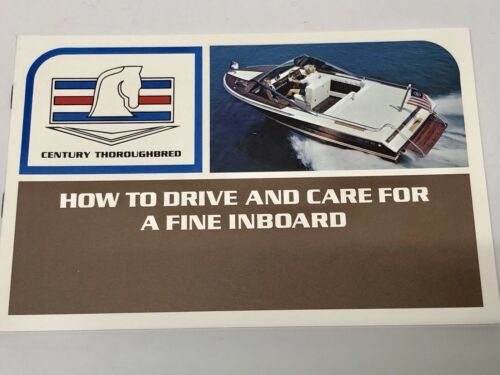 Century Boat~original 1970's Inboard Manual~resorter~arabian~coronado