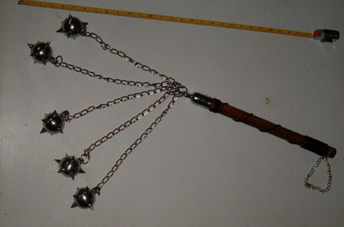 5 Ball Wood Handle Battle Mace , Flail ,medieval Weapon, Renascence, Free Ship
