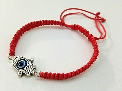Bracelet For Protection Fatima Hand And Turkish Eye. Is Adjustable Red Thread