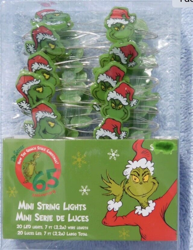 Dr. Seuss - The Grinch Stole Christmas Mini Led String Wall Lights - New