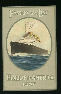 1934 Ss Volendam Passenger List - Rotterdam To Ny - Holland American Line