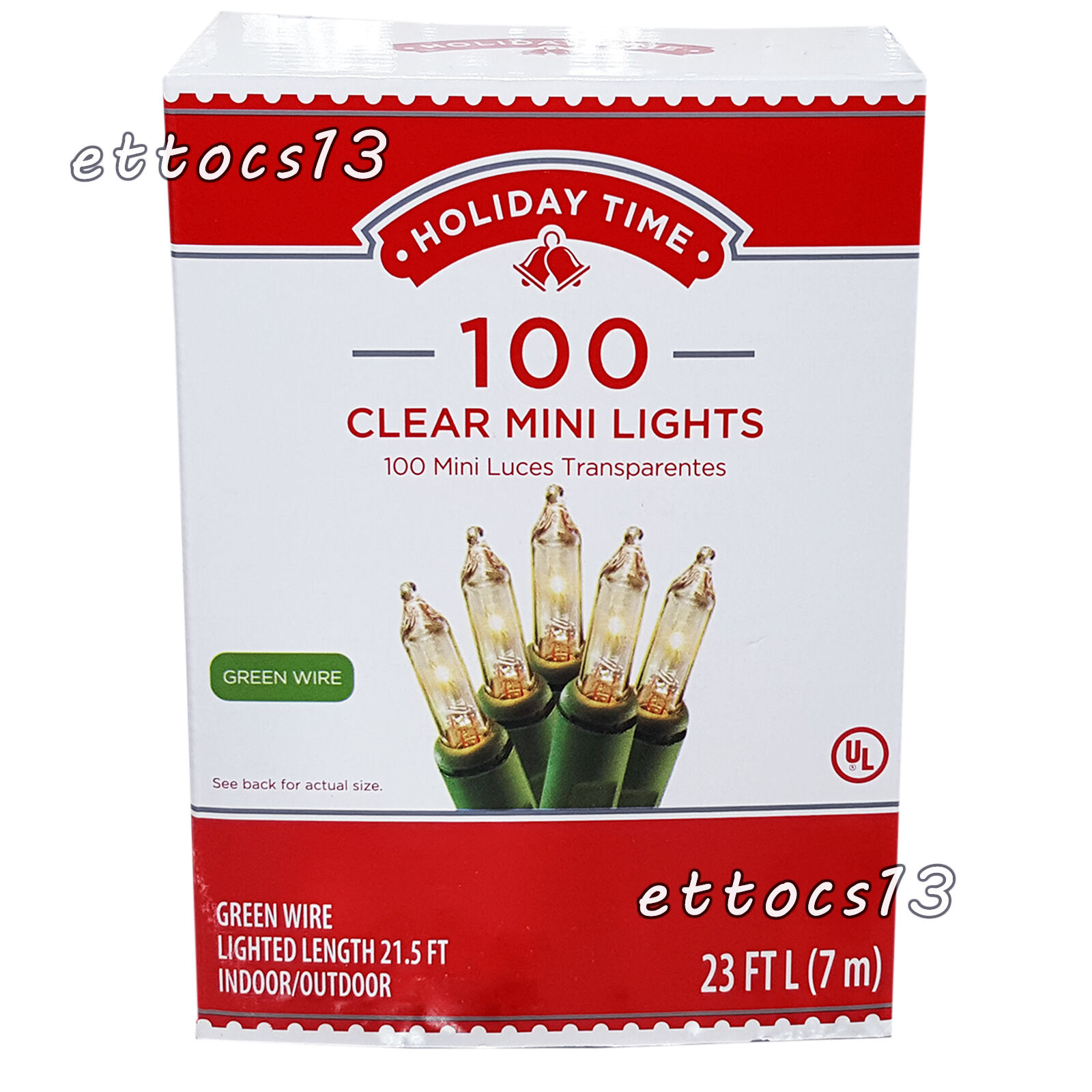 Holiday Time 100 Clear Mini Lights-christmas-wedding-new-green Wire
