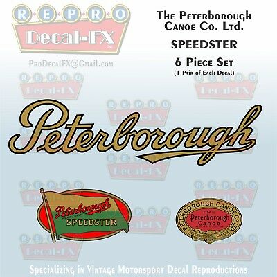 Peterborough Canoe Co Ltd Speedster Reproduction 6 Piece Marine Vinyl Decal