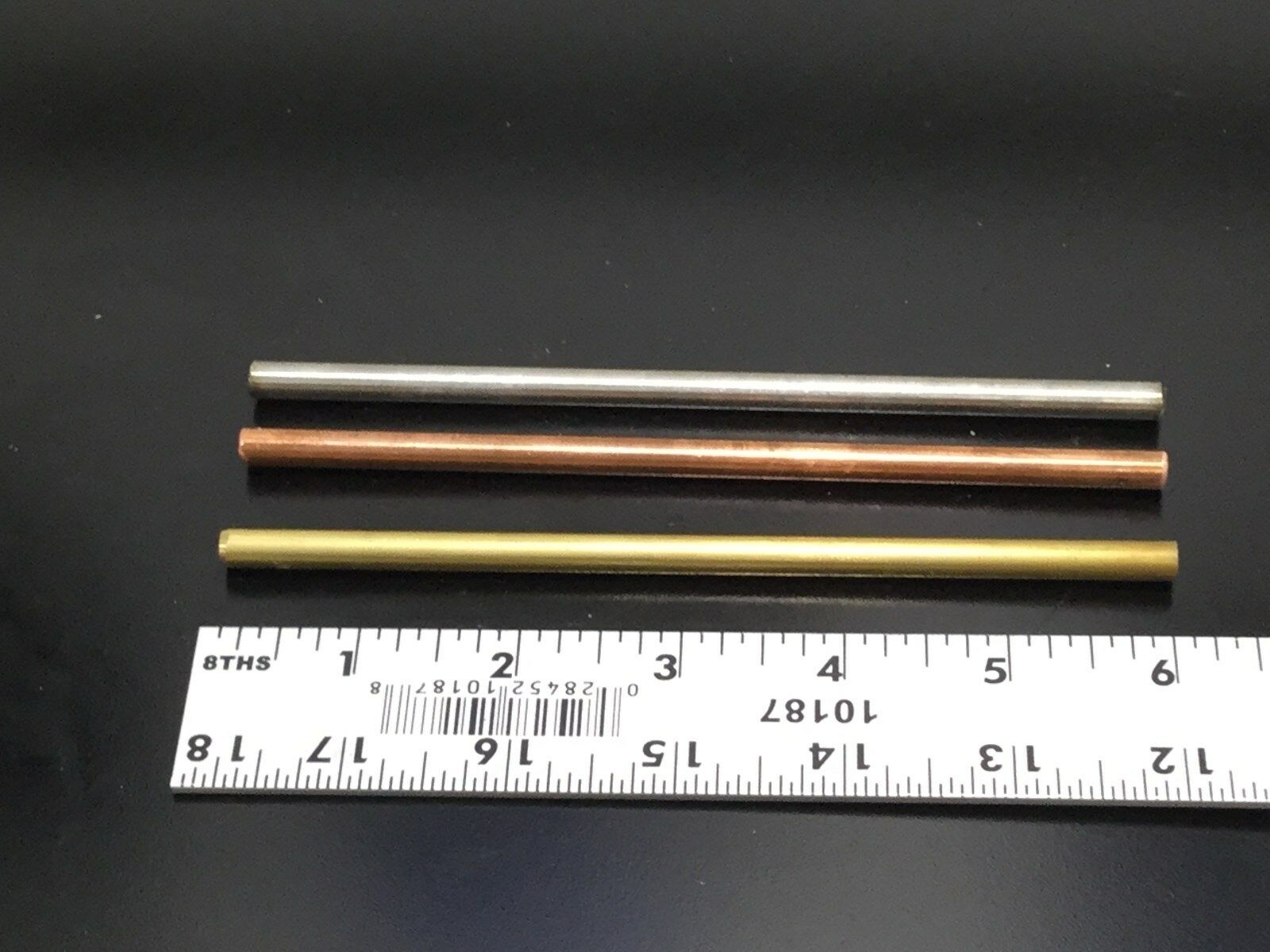 3/32" Brass, Copper, Or Stainless Steel Round Rod Knife Pin Stock (2) 6" Pieces