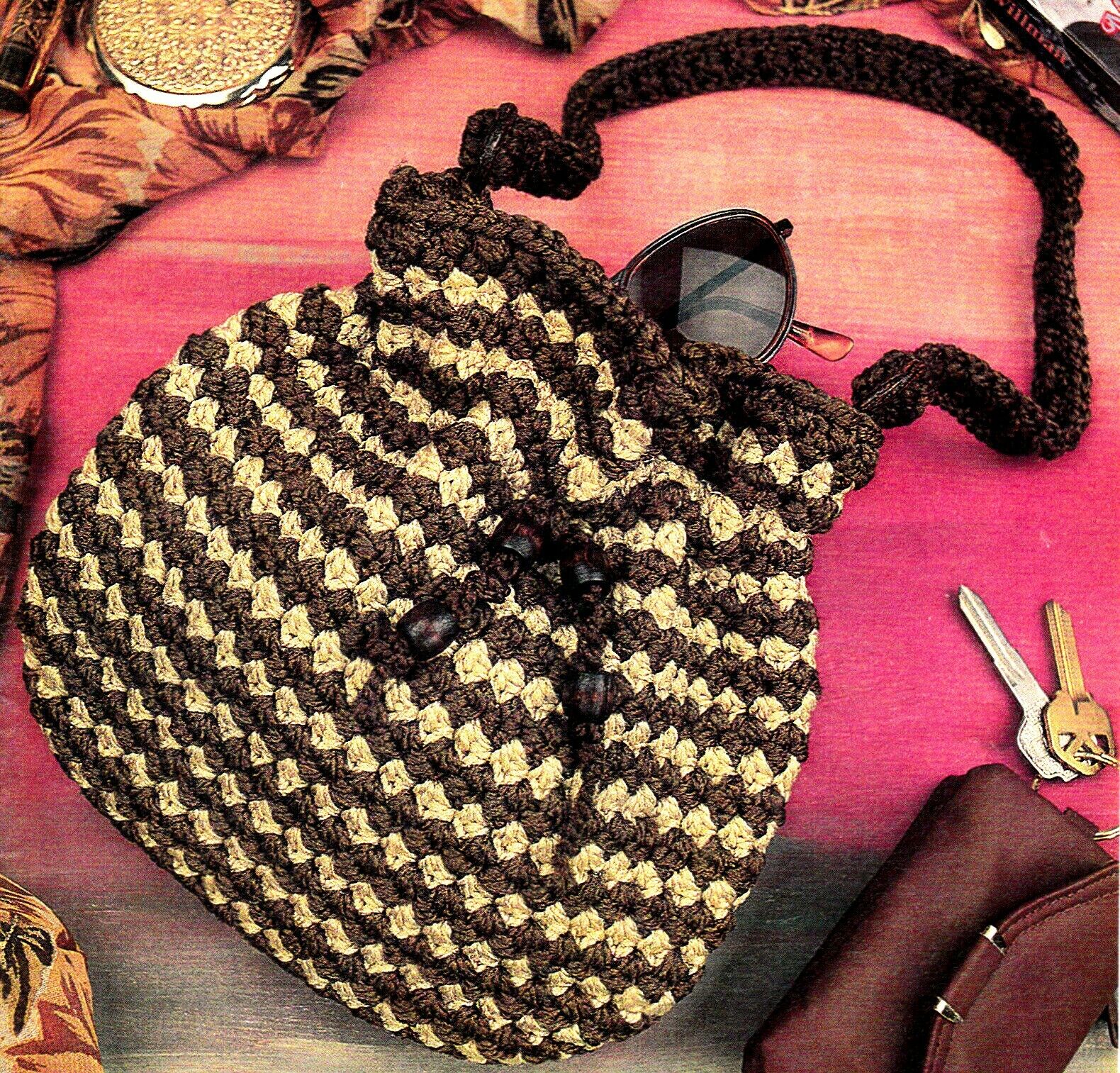 Autumn Striped Purse/tote Bag/crochet Pattern Instructions Only