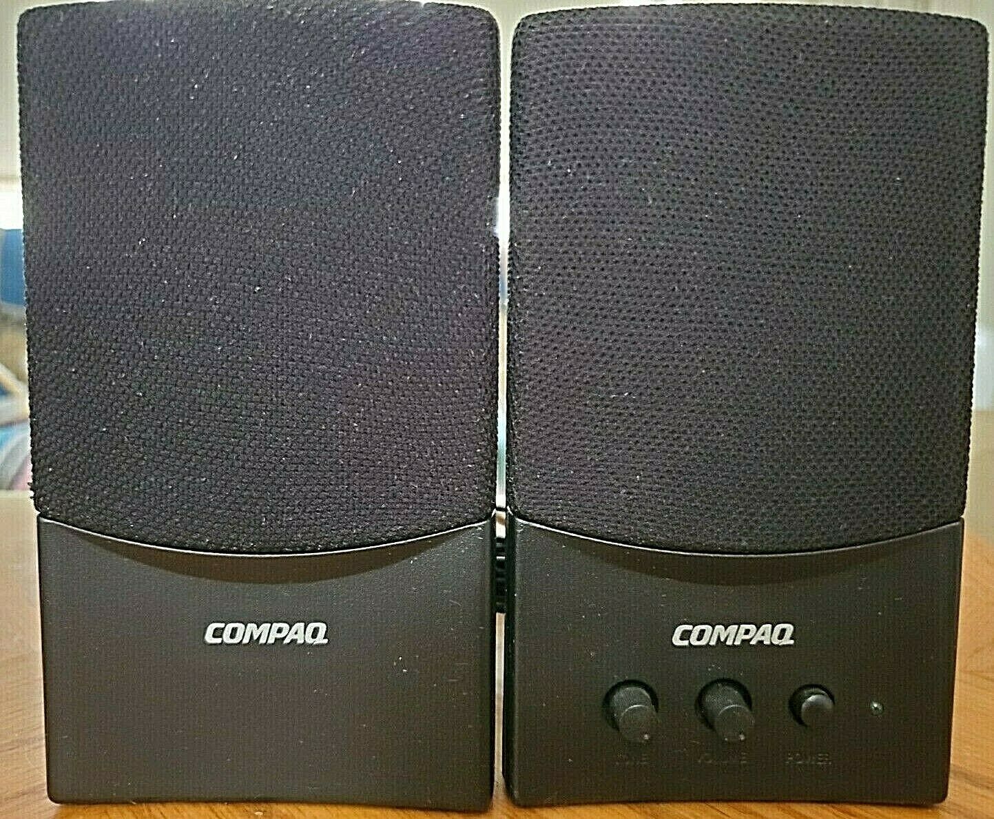 Compaq Flc Presario Black Wired Computer Pc Speaker System P/n 5069-6274