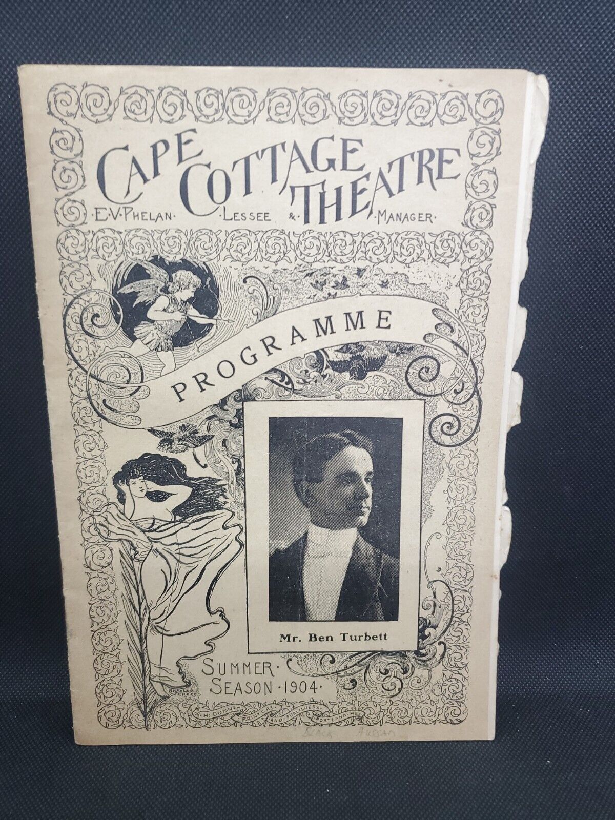 Summer Season 1904 Cape Cottage Theater Me Program Ben Turbett Ephemera Vtg