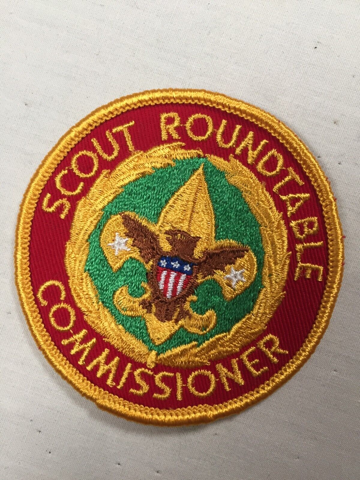 Scout Roundtable Commissioner Glue/felt Gauze Back Adult Bsa Position Patch