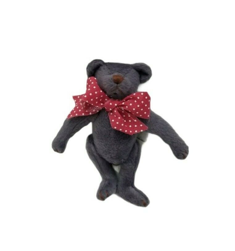 Ganz Cottage Collectibles 1995 Miniature Jointed Gray Teddy Bear Plush Lorraine