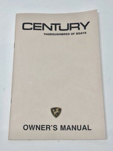 Century Boat~original 1980's Owners Manual~resorter~arabian~coronado~others