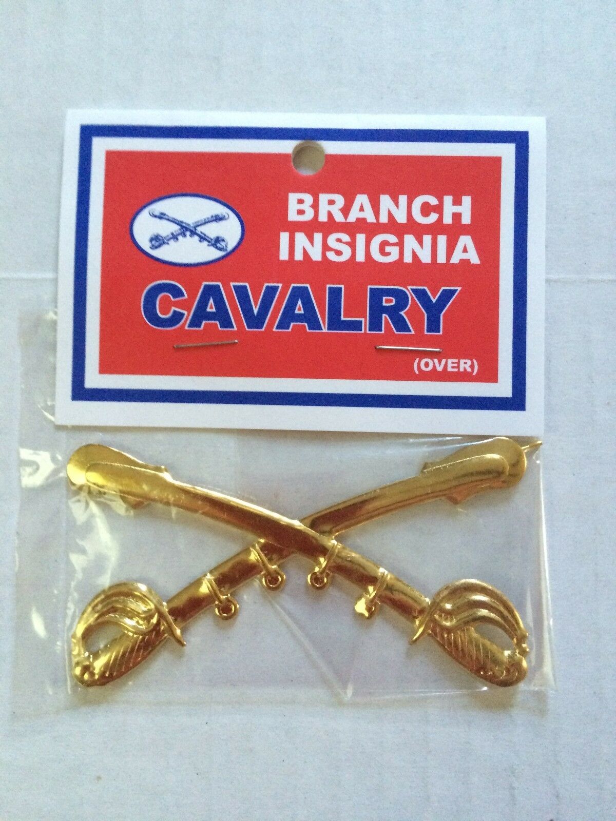 Civil War 3 1/4" X 2" Brass Cavalry Swords Insignia Hat Kepi Attachment New 1623
