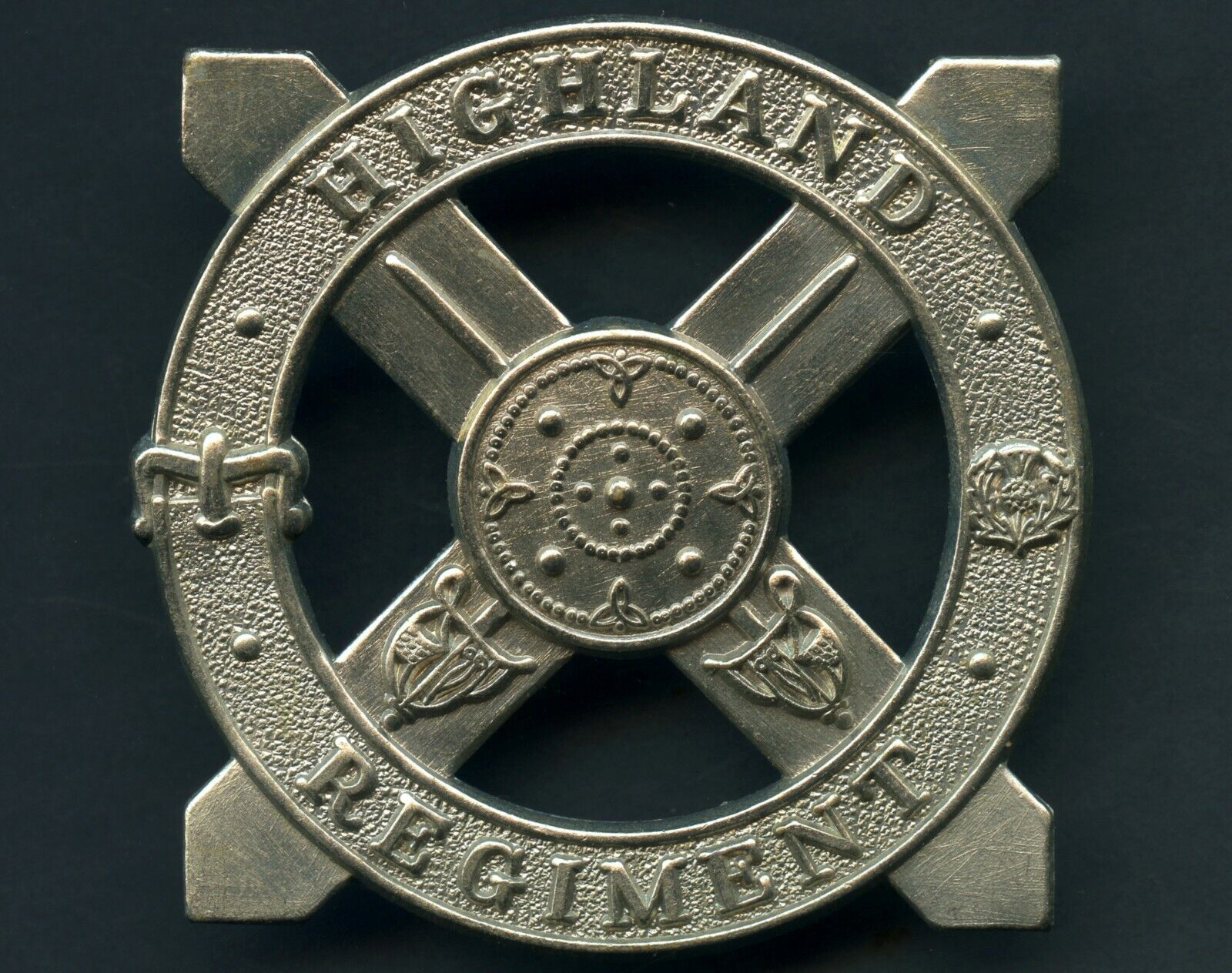 Ww2 Scottish Highland Regiment Cap Badge 54mm X 53mm