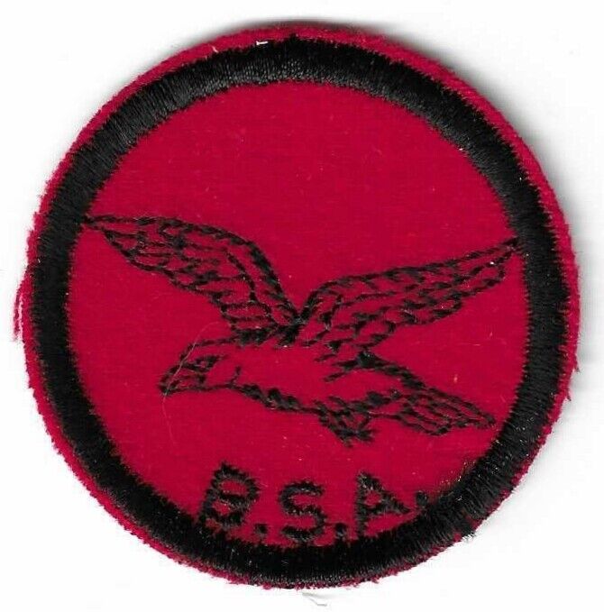 Bsa Mint Felt Red-black Patrol Medallion Patch Gauze Backing Seagull Back Spot