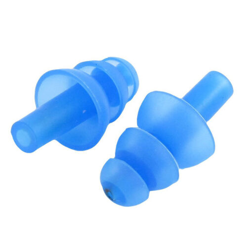 2 Pairs Swimming Dive Flexible Silicone Ear Plugs Earplug Blue