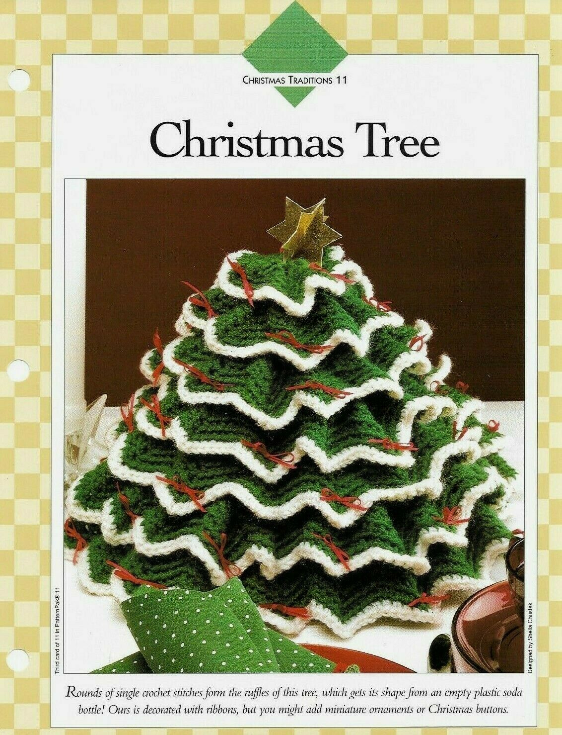 New Christmas Tree 8" Vanna's Club Crochet Pattern Instructions