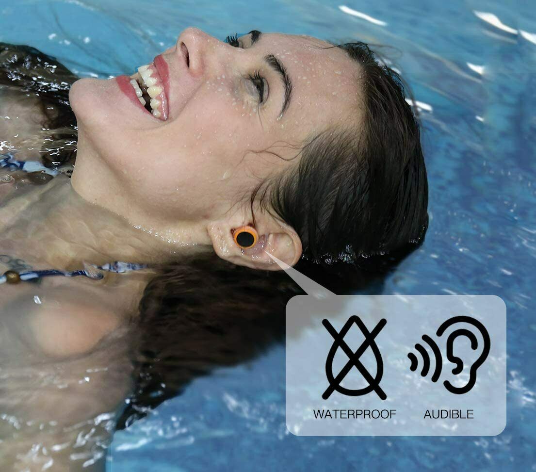 Audible Swimming Earplugs For Swimming, Surfing, Snorkeling And Water Sports