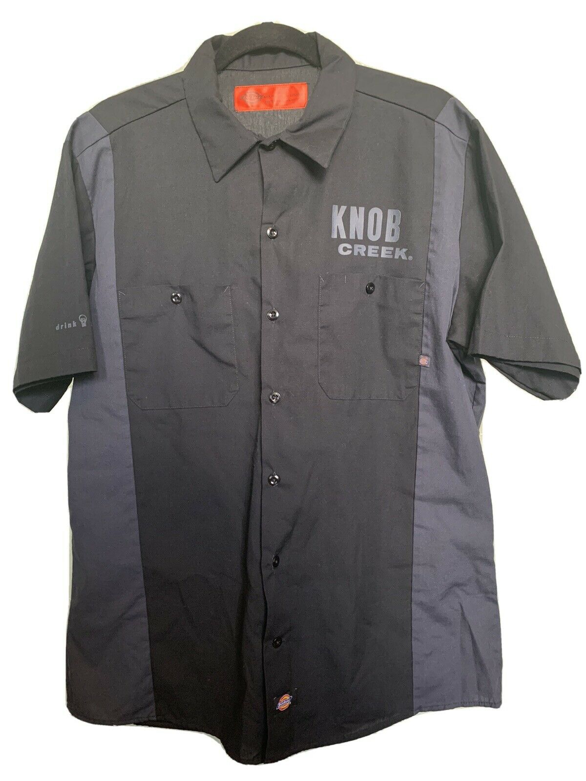 Knob Creek Whiskey Charcoal Dickies Button Up Work Garage Shirt L