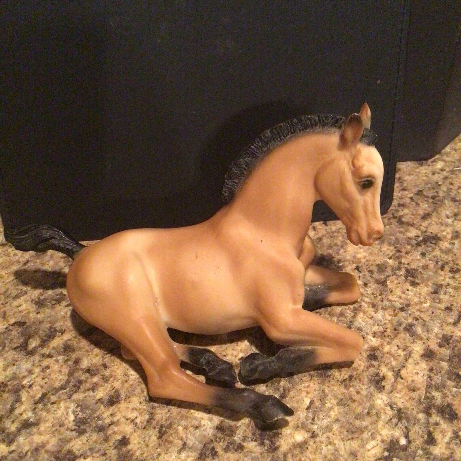 Vintage Breyer Horse Lying Down Foal #166 Buckskin Bald Face Black Tail Mane