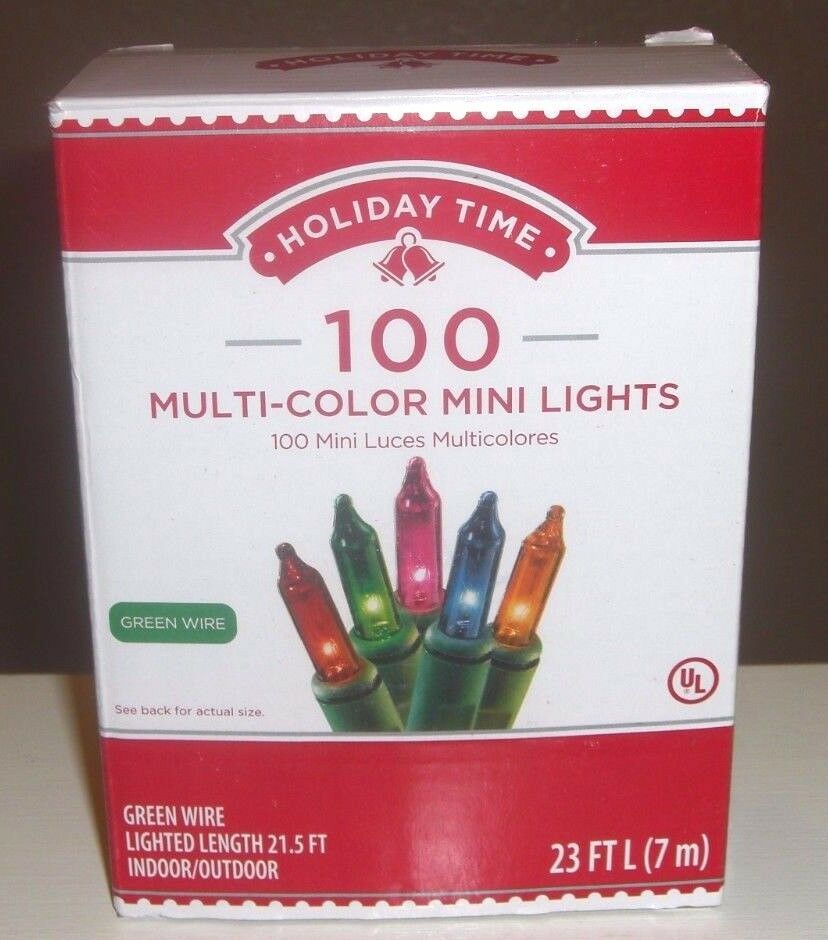 Holiday Time 100 Multi-color Mini Lights-christmas-wedding-new-green Wire